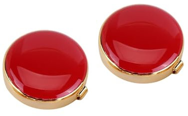 Surakey Couvre Bouton Chemise Métal, Bouton Onyx Rouge Couvre Boutons de Manchette Rond pour Les Chemises Ordinaires Couvre Bouton de Chemise Rond pour Mariage Affaires Vie Quotidienne Doré Brillant