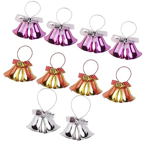 HOOTNEE 10St weihnachtsschmuck zum aufhängen weihnachtsdeko Christbaumschmuck weihnachtliche hängende Glockenverzierung Weihnachtskugelverzierung Ornament hängende Glocke für Weihnachten