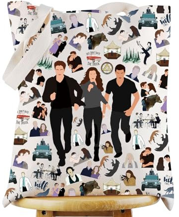 WZMPA Twilight Kosmetiktasche Edward Cullen & Bella Swan Fans Geschenk Twilight Charakter Make-up Reißverschlusstasche, Hey Don't Hate Tg, Medium