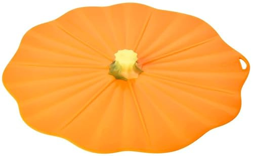 Charles Viancin Silicone Lid - Pumpkin/Fall Theme - Airtight Microwave, Oven, Stovetop, and Dishwasher Safe Pan or Bowl Lid (8 Inch)
