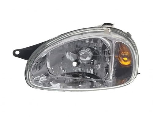 EDA PREMIUM auto Scheinwerfer Links 1216486 passend für OPEL CORSA B 1993-2000, ohne Stellmotor für Leuchtweitenregulierung, H4, P21W, W5W, E26