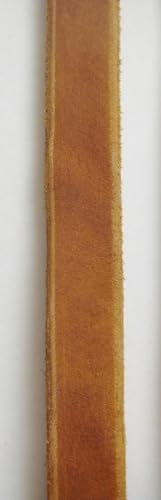 Krambambulishop.de Fettleder Meterware DIY Flachleder Leder Soft Verschiedene Breiten 6/8/10/12/15/18mm (Cognac, 8mm)