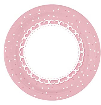 BIGIEMME SRL 8 Assiettes en Carton cœurs Roses 23 cm