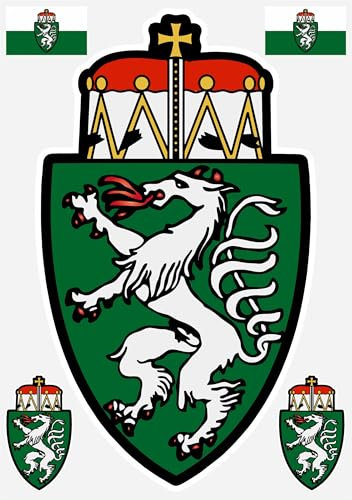 Daged Steiermark Land Flagge + Wappen Aufkleber Karte Sticker-Bogen - 160 x 230 mm - PKW Auto Fahne Flagge Decal S1