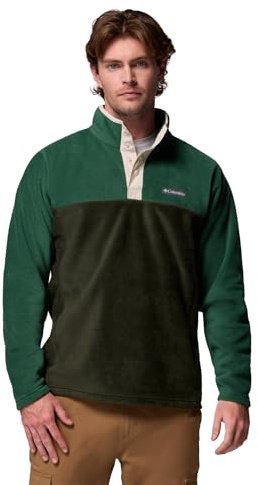 Columbia Men's Steens Mountain Half Snap 2, Fleece Pull Over, Greenscape/Rain Forest, L