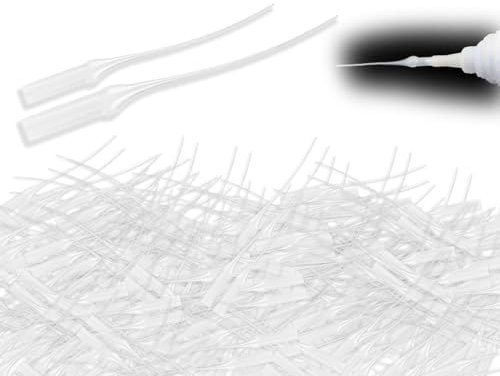 AOYEGIC 200 Stück Kleber Micro Tips,Kunststoffkleber Flaschenspitzen Leim Extender Applikator,Sekundenkleber Spritze,Klebstoff Applikatorspitzen,Mikrospitzen Pipetten,für Handwerk,Laborspender