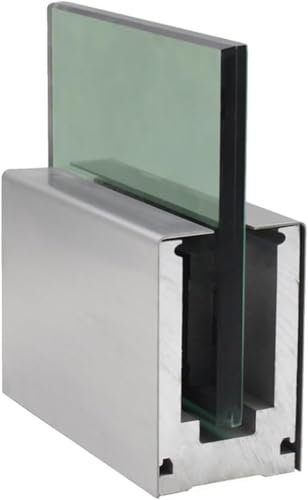 AVLLSO Balcon escalier Parapet Supports de Rail de Serrage de Poteau de Balustrade en Verre, 59 Pouces de Longueur Base de terrasse pour Panneaux de Verre/Plastique PVC/Bois de 12 à 20 mm