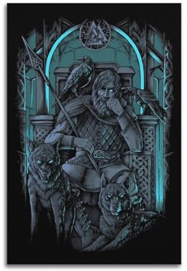 ACIFHGUE Valhalla Odin Vikings Poster, dekoratives Gemälde, Leinwand, Wandposter und Kunstdruck, moderne Familienschlafzimmer-Dekoration, Poster, 20 x 30 cm