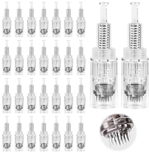 Lot de 30 micro-aiguilles : 36 broches de rechange pour stylo Derma Pen, cartouches à micro-aiguilles, cartouches à micro-aiguilles, cartouches à aiguilles micro électriques pour appareil