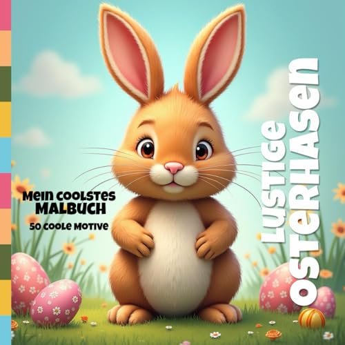 LUSTIGE OSTERHASEN: Mein coolstes Malbuch: 50 coole Motive mit lustigen Osterhasen und Ostermotiven