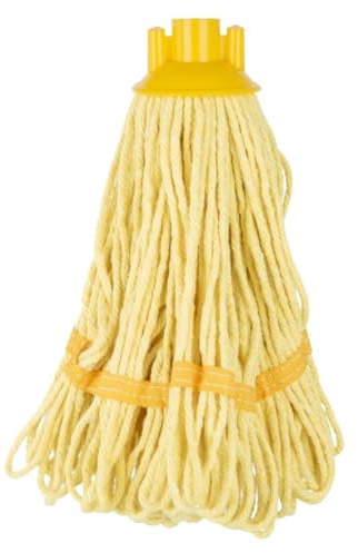 Jantex Deck Mop Head Yellow Stripe 200g, Compatible with HX240 Handle | Colour-coded hygiene system prevents cross-contamination in busy kitchens; ideal for commercial cleaning setups.