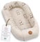 Babynest babynestchen neugeborene mit tragegriff 90 x 50 cm baby nestchen tragbar nest für bett kinder kuschelnest coccon für Jungen und Mädchen Giraffen