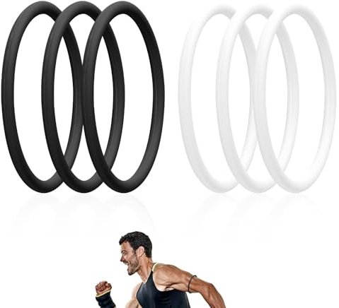 Lyreh 8 uds Bandas Rótula, Correas Soporte de Silicona Tendón para Estabilidad de la Rodilla Elásticas Rodilleras para Hombres y Mujeres Deportes Correr Baloncesto (Negro, Blanco)
