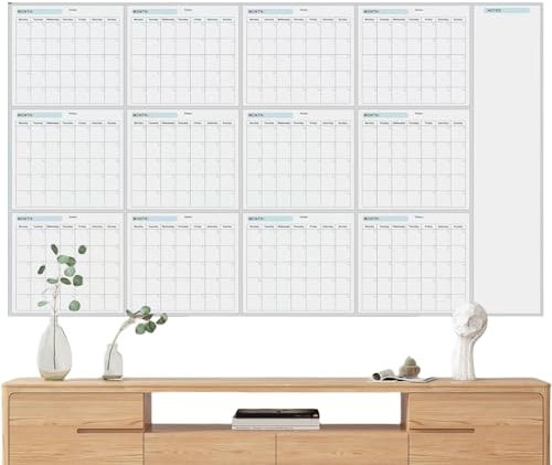 Dry Erase Yearly Whiteboard Calendar, Giant Erasable Wall Planner, Wiederverwendbarer Jahreskalender, To-Do List Organizer, Appointment Reminder Board for Home, Workplace, 59,06 x 33,46 Zoll
