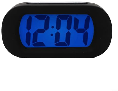 Digitale Uhr mit Schlummerfunktion, großes LCD-Display für einfaches Ablesen, perfekt für Reisen und sanftes Erlebnis für Kinder (Schwarz)