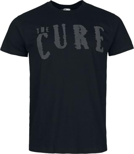 The Cure Logo 3D Druck Männer T-Shirt schwarz L 100% Baumwolle Band-Merch, Bands, Black On Black