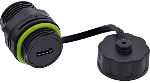 Inline USB-C-Kabelkupplung, mini, IP68 wasserdicht, geschirmt, USB-C Buchse zu Buchse, 5 Gb/s Daten & 5 V/2 A Strom, Outdoor-Verbindung für Industrie & Heim, 69927N