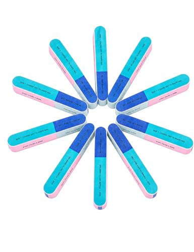 10 Pezzi Lime per Unghie Professionale 7 in 1, Limetta per Unghie a Grana Multipla, per Modellare, Levigare e Lucidare Unghie Naturali e Finte, Strumento per Manicure e Pedicure