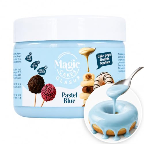 Magic Cakes Cake Pop Glasur & Kuchenglasur Hellblau 250g - Made in Germany | Zum Dippen, Überziehen & Glasieren von Cake Pops, Donuts, Kuchen & Muffins - 9 Farben - Schoko-Vanille-Geschmack