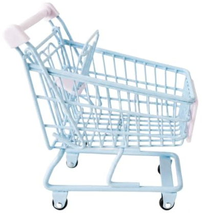 Milageto Shopping Cart Toy Utility Funny Interactive Supermarket Handcart Trolley Grocery Cart for Storage Toys Children Birthday Gift, Blue