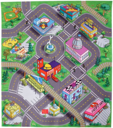 Dickie Spielzeug 203315318 Playmat World Spielteppich Südstadt, 80 x 70 cm
