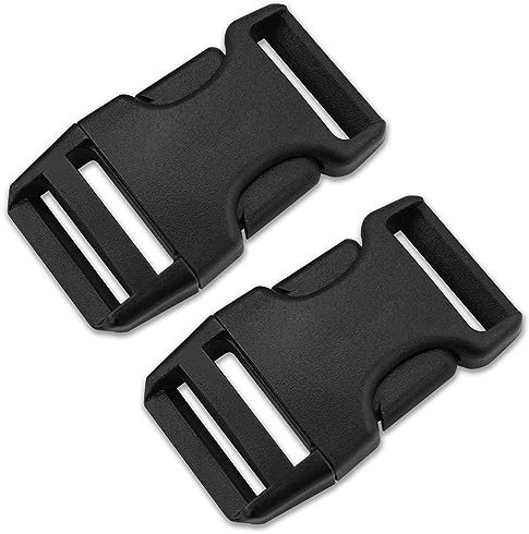 AceCamp® Duraflex Steckverschluss [2x25mm – schwarz] - Gurtbefestigung Kofferverschluss - Rucksackverschluss - Einfache Anbringung - Robuste Schnalle.