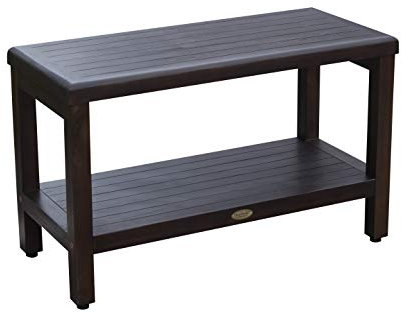 Decoteak, ELEGANTO 76,2 cm Teak Duschbank Teak Duschbank Teak Duschsitz Teak Bank Dusche Teak Duschhocker Teak Duschbank für Innendusche Gartenbank 76,2 cm Braun