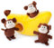 Zippy Paws Burrow Monkey 'n Banana Squeaky Hide and Seek Plush Dogs Toy