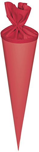 Baier & Schneider Heyda 204870055 Schultüten-Rohlinge mit Filzverschluss (Höhe 70 cm, Durchmesser 19 cm, Karton, 380g/m²) rot