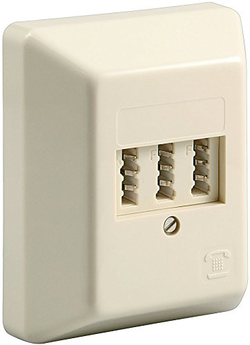 goobay 10er Set TAE Aufputzdose NFF - beige für Zwei Telefone und eine Nebenstelle