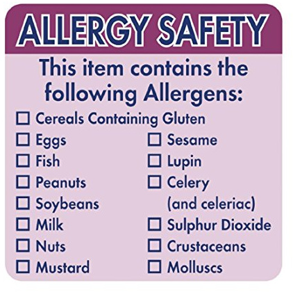 Hygiplas Allergen Food Labels Purple (500 Pack) - Removable, Leave No Residue Sticky Labels for Kitchen Organization GJ058