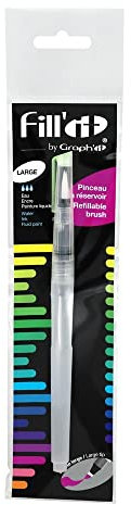 GRAPHIT Fill’It Pinceau à réservoir de 8ml pour encres acryliques ou à alcool, peintures liquides, eau pour aquareller, pointe large