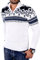Reslad, maglione invernale da uomo, con cerniera lampo, maglione norvegese RS-3110 bianco M