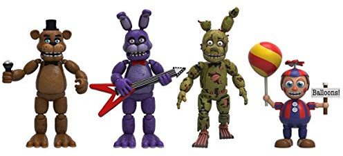 Funko 8864 Five Nights at Freddy's Action-Figuren-Set, 4 Stück, Freddy, Bonnie, Springfalle und Ballon Boy