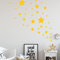 STERNEN SET X Kinderzimmer Wandsticker 36 Stück Sterne Sternenhimmel zum Kleben Wandtattoo Wandaufkleber Sticker Wanddeko (Gelb)