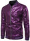 Himeher Langärmlige Jacke mit Pailletten-Nachtclub (XL, Lila)