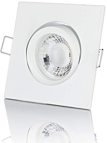 lambado® Premium LED Spot 230V Weiß - Hell & Sparsam inkl. 5W GU10 Strahler warmweiß - Moderne Beleuchtung durch zeitlose Einbaustrahler/Deckenstrahler