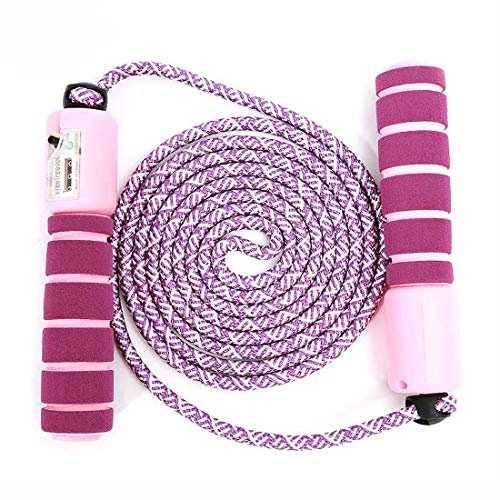 Joyfeel's Store Jump Rope Kids Speed Rope with Counter Anti-Slip Foam Grips Handles for Fitness Boxing,Workout, Crossfit (Purple)