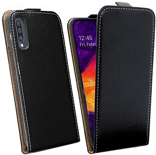 cofi1453 Étui à Clapet Compatible avec Samsung Galaxy A50 (A505f) Étui Portable Vertical Rabattable Pochette de Protection Étui à Abattant Noir