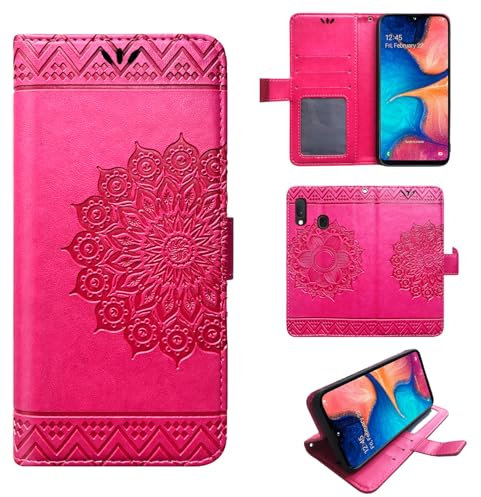 Hülle Kompatibel mit Samsung Galaxy S10e | Klapphülle Schutzhülle mit Kartenfächer Kompatibel für Galaxy S10e | Magnetverschluss Flip Case | Pink