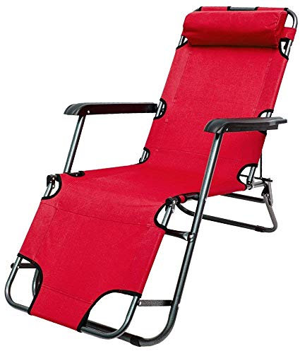 AMANKA Campingstuhl 153x60cm Liegestuhl Sonnenliege Strandliege Campingliege Klappliege Liege Rot