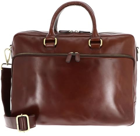 Leonhard Heyden Leder Businesstasche Laptoptasche mit Laptopfach Cambridge RV-Aktenmappe 3 Fächer 5262 Rotbraun dunkelbraun