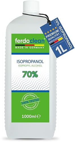 ferdoclean Isopropanolo al 70% in flacone da 1000 ml, solvente a base di alcool IPA, detergente per la casa, la cucina, l'auto e altro ancora, ideale per la rimozione dei grassi
