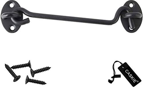 Cabin Hook Stainless Steel Latch and Eye Privacy Hooks Door Stay with Screws Lock for Gate Shutters Window Slide Barn Shed Patio Door - Matte Black