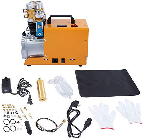 Pompe à air, pompe de compresseur d'air 30MPa 4500PSI, ensemble intégré haute pression électrique de gonfleur(EU Plug 220V)