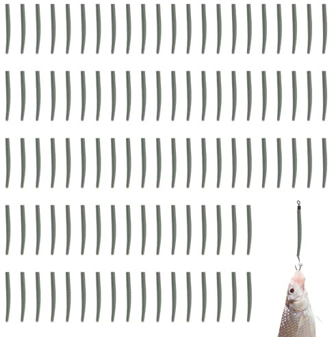 HERCHR Pesca Mangas Anti Enredo, 100 Piezas Pesca de la Carpa Tubos de Goma, Mangas anticorrosión de 36 mm antienredos para Aparejos de Pesca
