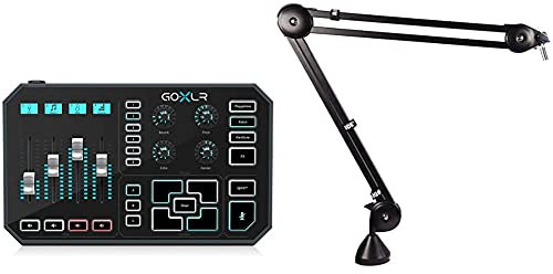 TC Helicon GoXLR Revolutionary Online Broadcaster Platform with 4-Channel Mixer, Motorized Faders, Sound Board and Vocal Effects, PC Compatible Only & RØDE PSA1 Professional Studio Arm