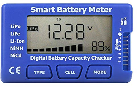 5-In-1 Digital Battery Meter, Intelligent Cell Meter Digital Battery Checker, Battery Balancer with LCD Backlight Display for LiPo/LiFe/Li-ion/NiMH/NiCd Battery Pack