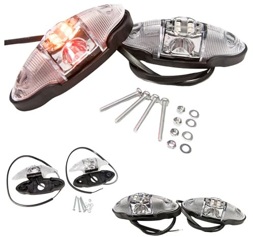 Web Truck 2 x LED Umrissleuchte Begrenzungsleuchte Positionsleuchte 12-24V, 3 Farben: weiß, rot, orange für LKW PKW Anhänger, Trailer, Wohnwagen usw.