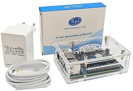 youyeetoo Banana Pi BPI-M5 Amlogic S905X3 Single Board Computer with 4GB RAM and 16G eMMC for AIOT Support Android Debian Raspberry Pi Replacement (with Power and case)